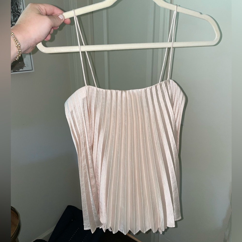 Vince Pink Pleated Camisole Top